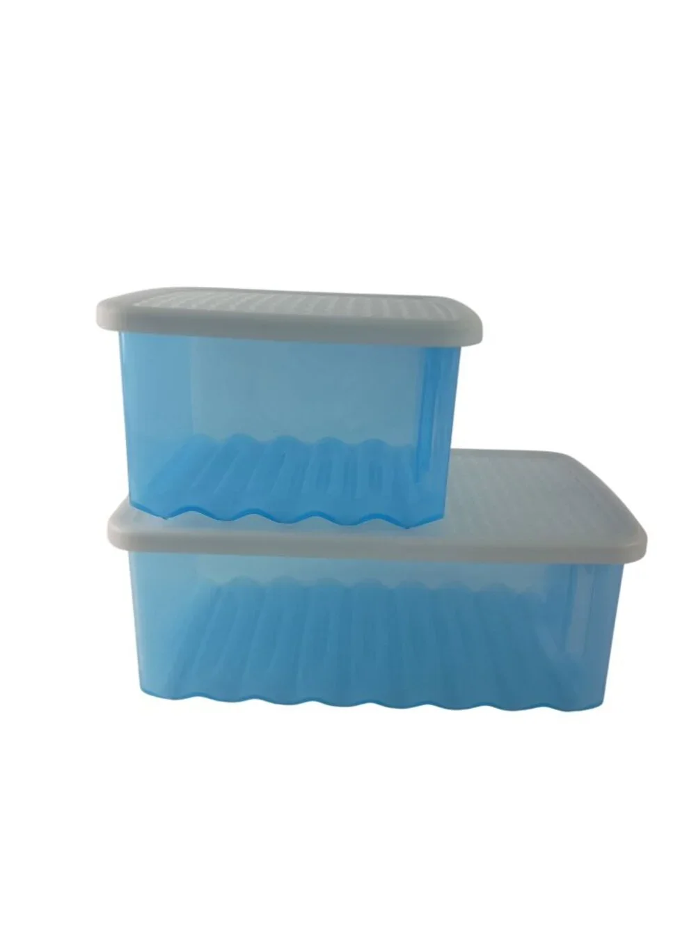 Tupperware FridgeSmart Storage Containers Blue W/Lids Set Of 2 Vintage